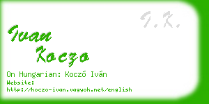 ivan koczo business card